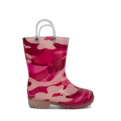 Cizme de ploaie de camuflaj roz pentru copii